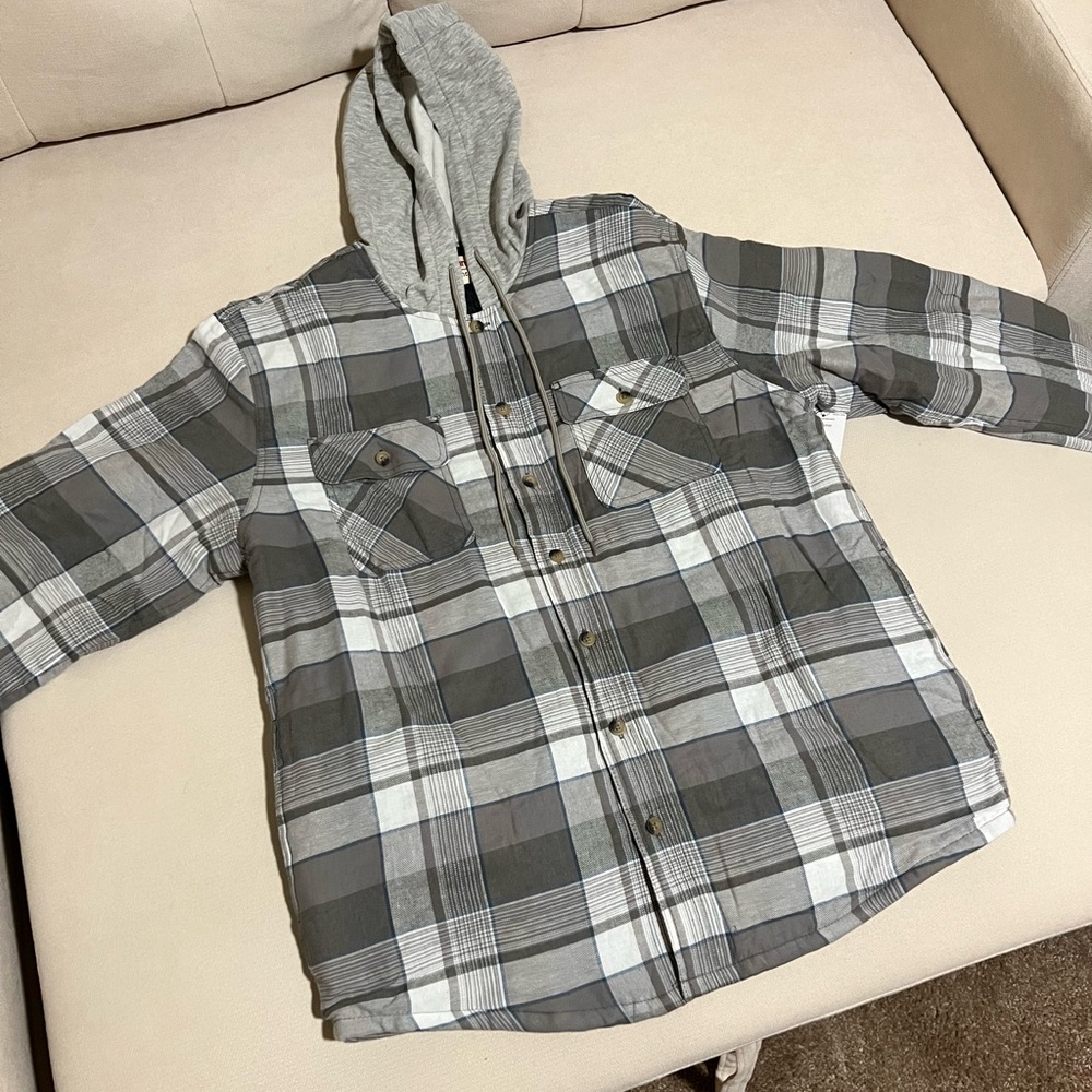 Plaid hoodie jacket